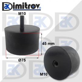 Антивибрационен тампон М10 х Ø 75 х 45 mm
